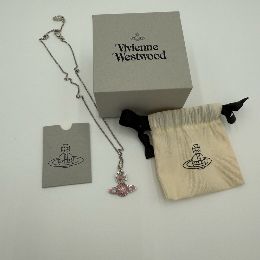 Vivienne Westwood Pink and Silver Orb Necklace